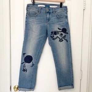 Pilcro and the Letterpress embroidered jeans